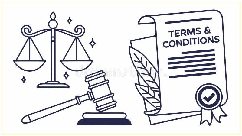 Legal agreement document with gavel and official compliance stamp
